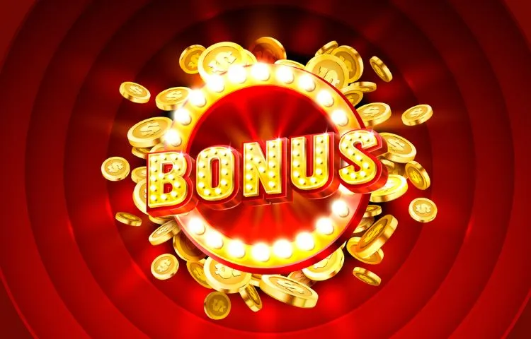 gold bonus on red background